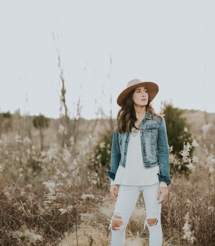 Women wearing Jean jacket